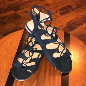 Nine West Black Lace Up Sandals